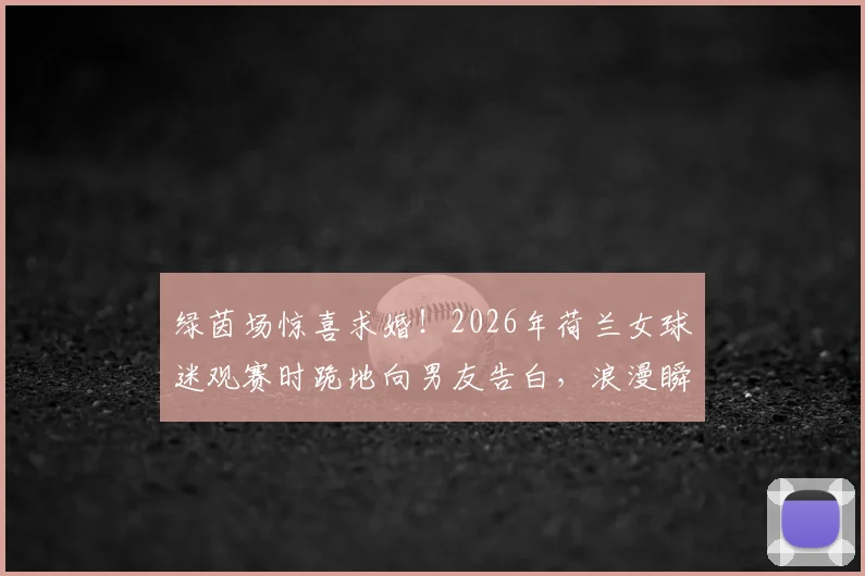 绿茵场惊喜求婚！2026年荷兰女球迷观赛时跪地向男友告白，浪漫瞬间引爆全场
